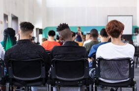 Students sitting in class